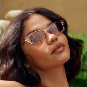 AIRE Titania Sunglasses Champagne Pink Tint Cat Eye NWT Revolve Small Fit